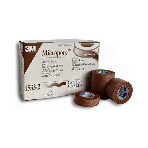 Papierpflaster Micropore - 2,5cmx9,1m beige - 12 St.