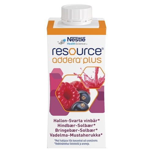 Resource Addera Plus - 4x200 ml hindbær-solbær - 4 stk.