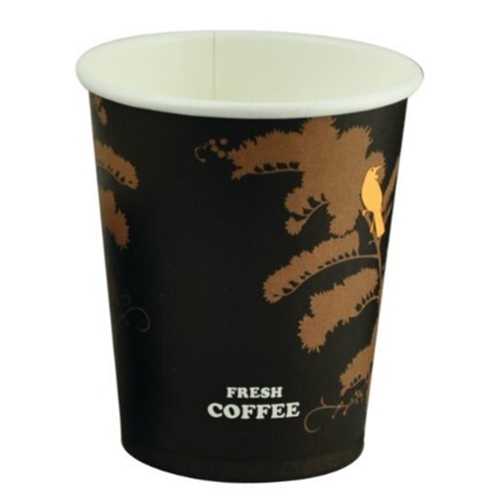 Pappersbägare DeliQ – 25cl brun med motiv – 50 st