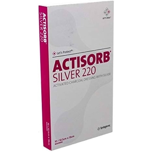 Hiili-/hopeakompressi Actisorb Silver - 10 5x19 cm - 50 kpl