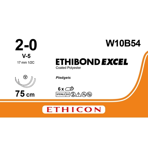 Sutur Ethibond 2-0 W10B54 – 10x75cm grön nål V5/V5 – 6 st