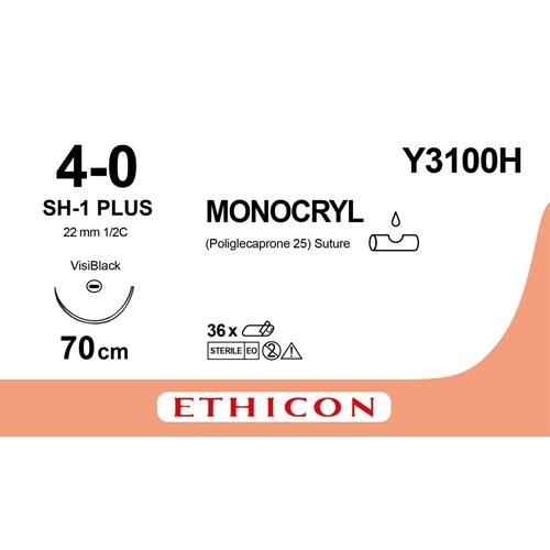 Sutur Monocryl 4-0 Y3100H – 70cm violet nål JB-1 – 36 st