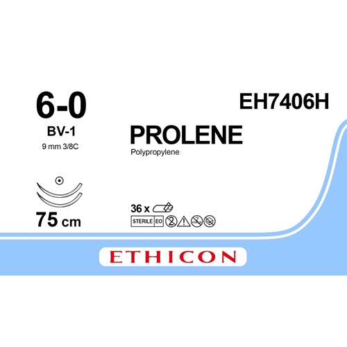 Sutur Prolene 6-0 EH7406H – 75cm blå nål BV-1 – 36 st