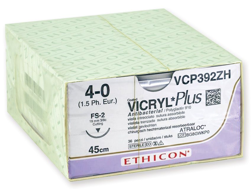 Ethicon Vicryl Rapid - chirurgische Naht - Stärke 4/0 Nadel 19 mm - geflochten - 36 St.