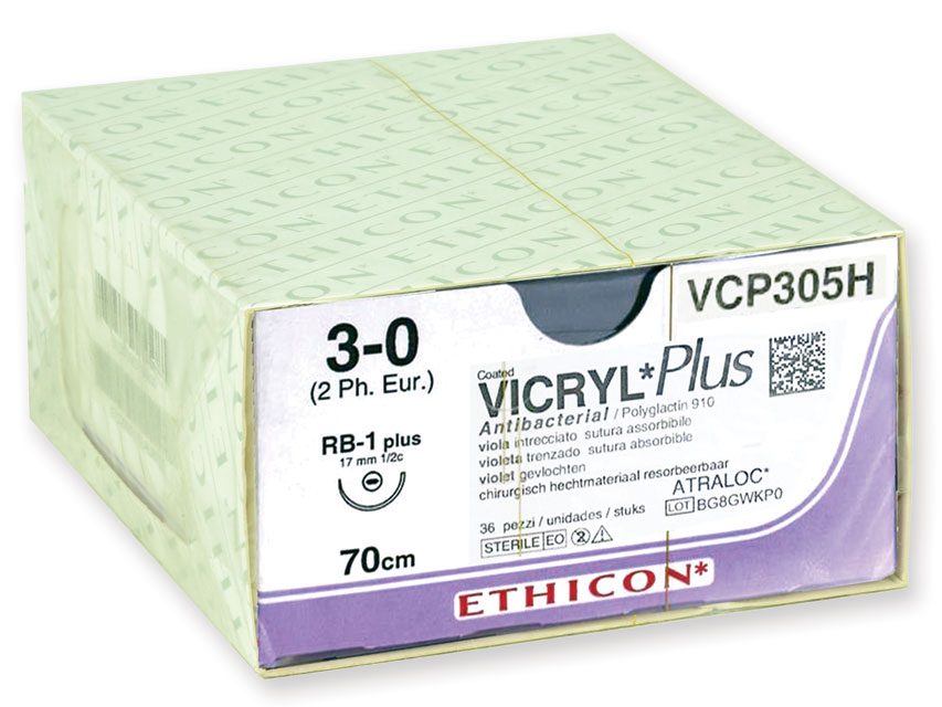 Ethicon Vicryl Rapid - chirurgisches Nahtmaterial - Stärke 3/0 Nadel 17 mm - geflochten - 36 St.