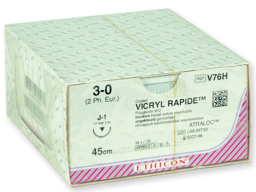 ETHICON Vicryl Rapid - chirurgisches Nahtmaterial - Gauge 3/0 - J-1 Nadel - geflochten - 36 St.