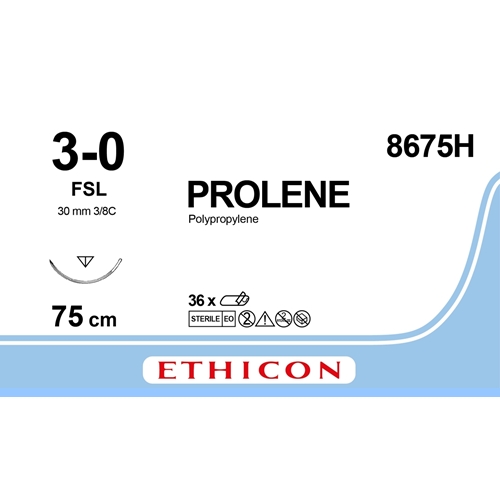 Sutur Prolene 3-0 8675H – 75cm blå nål FSL – 36 st