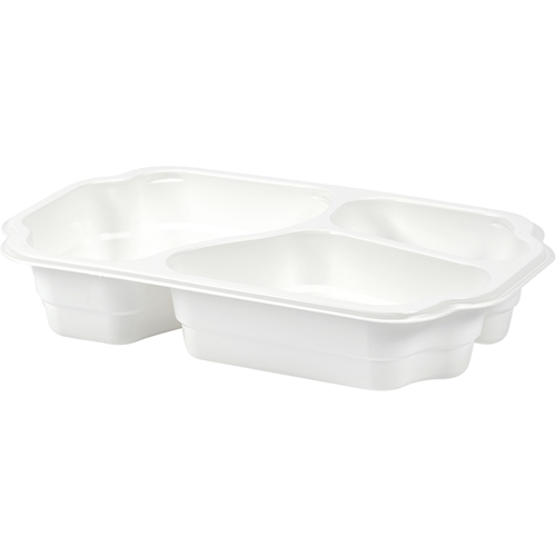 Container PP/min Take-Away Duniform - 250x159x48mm 3-compartment white - 246 pcs