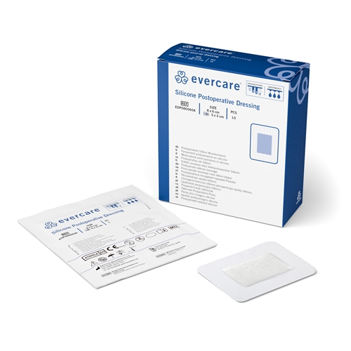Superabsorberende Evercare PostOp-forbinding - 6x8cm silikone Border - 10 stk