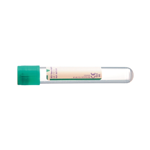 Vakuumrör BD Vacutainer pappersetikett – 10ml Li-Heparin grön – 100 st