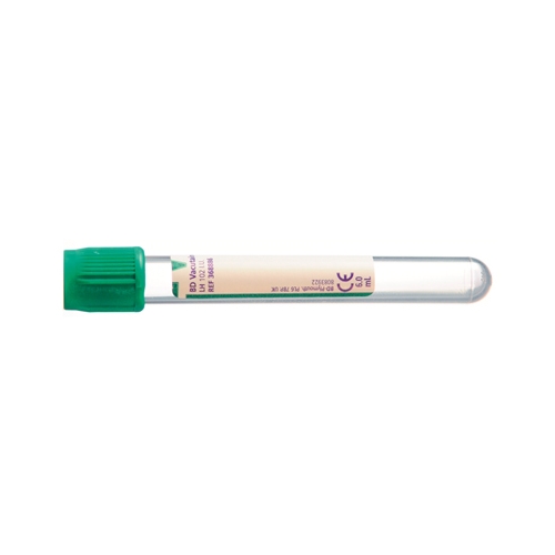 Vakuumrör BD Vacutainer pappersetikett – 7/6ml Li-Heparin grön – 100 st
