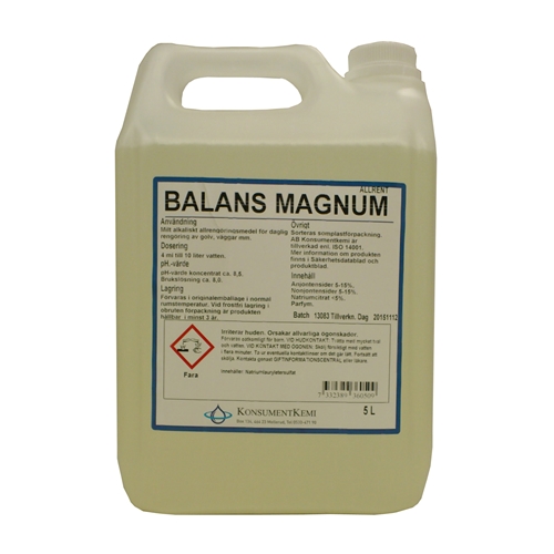 Yleispuhdistusaine Balans Magnum - 5L hajustettu pH=8,5 Bra Miljöval