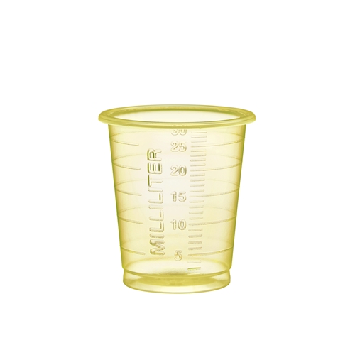 Medicinbägare plast Eco – 30ml smal gul – 90 st