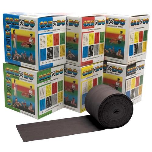Cando træningselastik - 50 yd. - sort/X hård - latexfri | alternativ til håndvægte