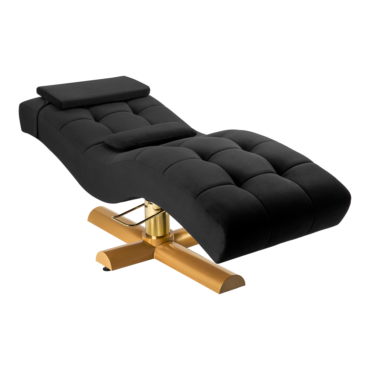 Sillon Corona ögonfransbehandlingsstol svart med guldfärgad bas