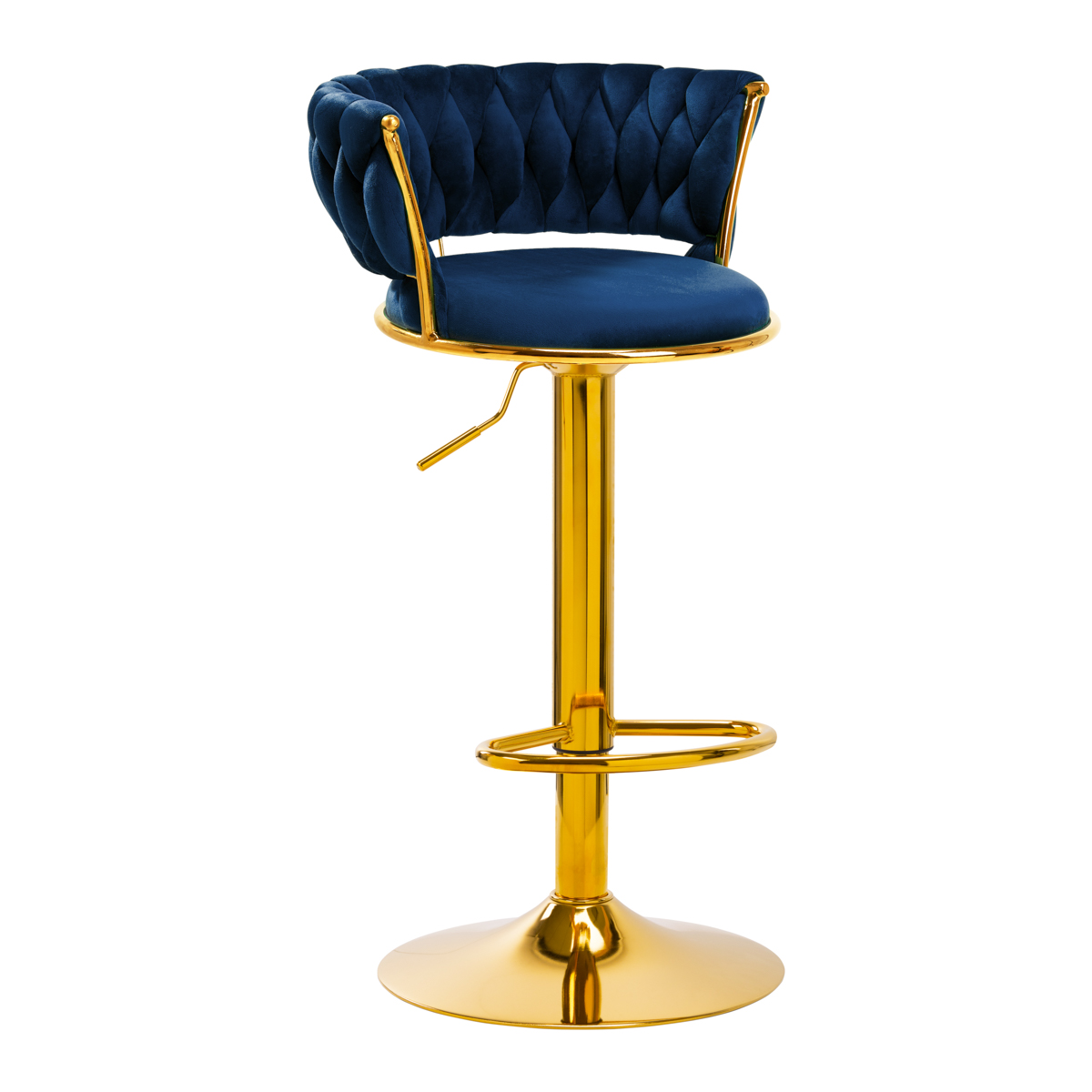 4Rico Barhocker QS-B313a marineblauer Samt