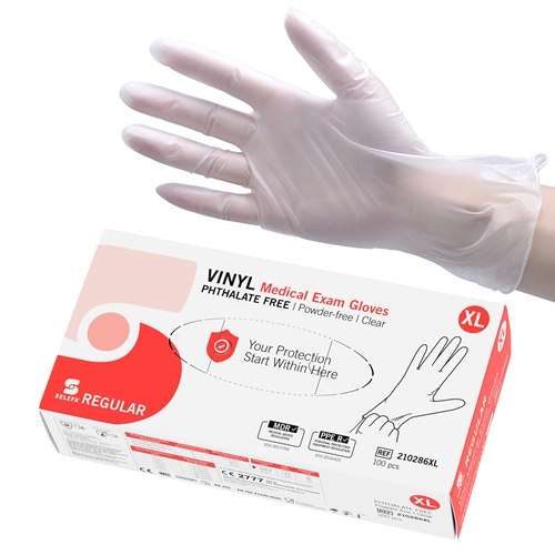 Handschuhe aus Vinyl Selefa PF – XL phthalatfrei AQL 1.5 – 100 Stück