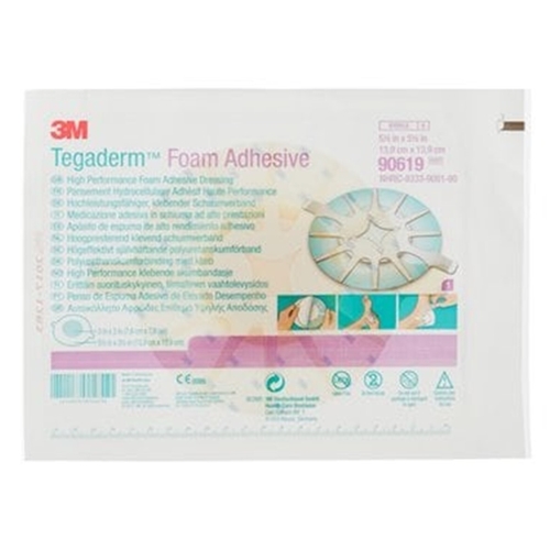 Tegaderm Foam Adhesive Schaumverband - 13,97x13,97cm rund Ferse Border - 5 St.