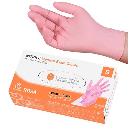 Nitrilhandschuhe Evercare PF – S Rosa AQL 1,5 – 150 St