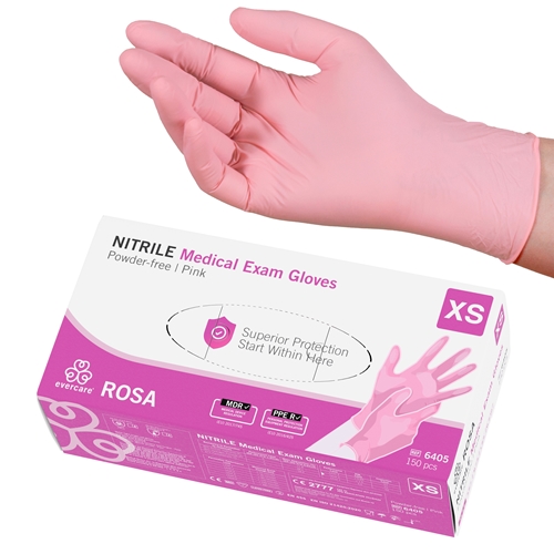 Evercare PF nitrilhandsker - XS rosa AQL 1,5 - 150 stk.