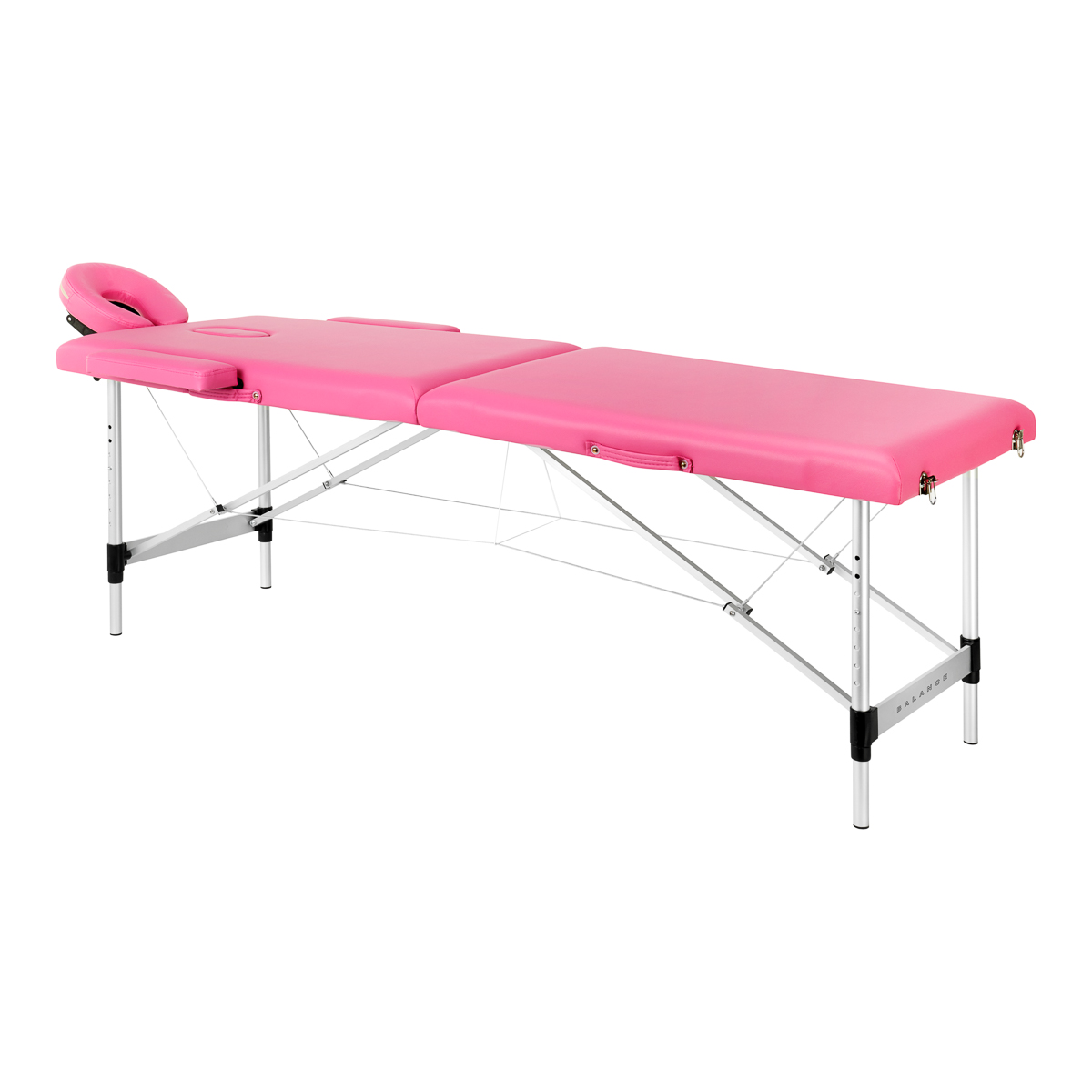 BALANCE aluminiumfällbar massagebänk i 2 sektioner rosa