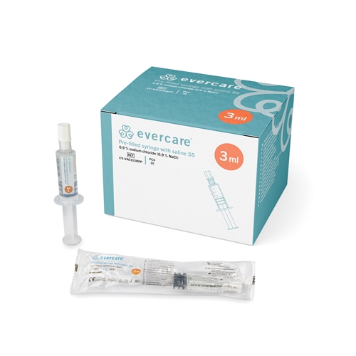 Forfyldt NaCl-sprøjte - 3 ml i 3 ml sprøjte SS - 30 stk