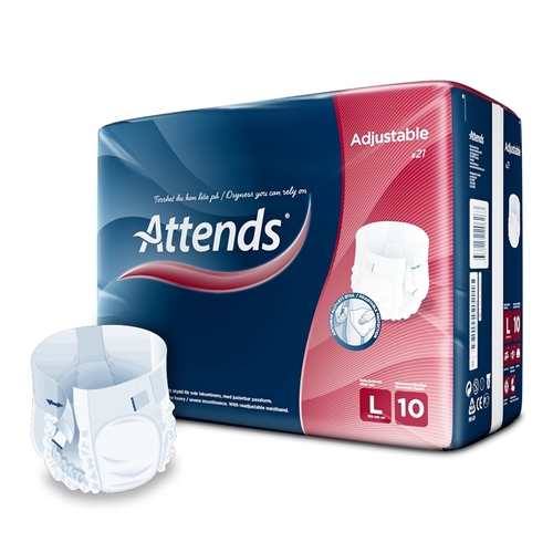 All-in-one inkontinenssihousu - Attends Adjustable 10 L - 84 kpl