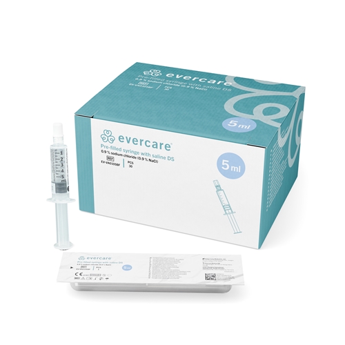 Esitäytetty NaCl-ruisku – 5 ml 5 ml:n ruiskussa DS – 30 kpl