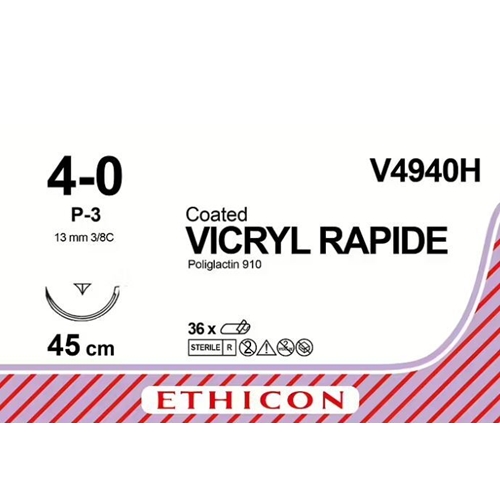 Vicryl Rapid sutur 4-0 V4940H - 45 cm P-3 - 36 stk