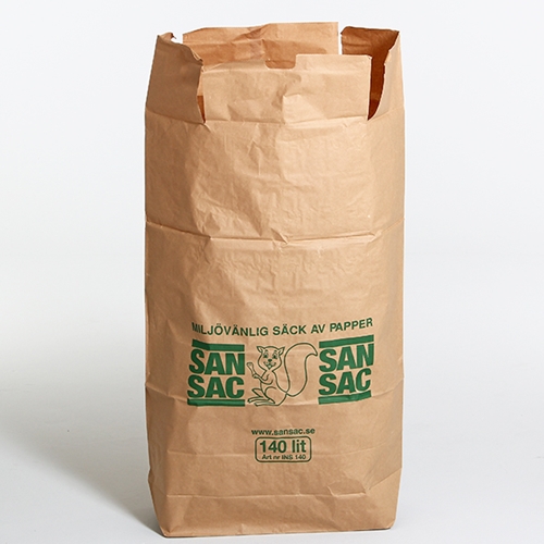 Insatssäck papper 140L - 75x25x120cm f sopkärl enbladig - 20 st