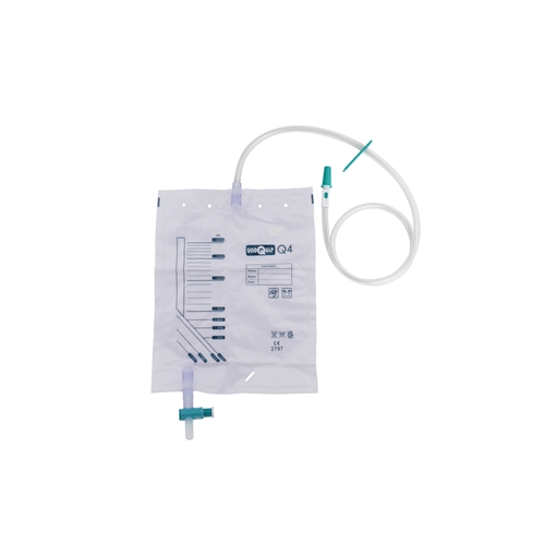 Urinpåse tömbar Unoquip Steril – 2,0L 120cm nålfri provport – 10 st