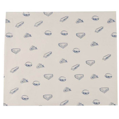 Wrap/hamburger paper - 33x40cm white pattern - 1000 pcs