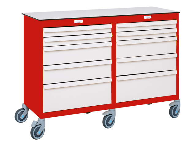 Mobil arbetsstation 2 block - Röd