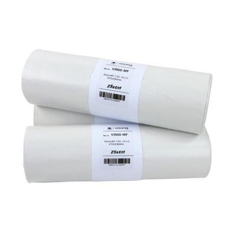 Affaldspose i LD-plast Basko 40 - 90L 800x750mm 25my hvid - 25 stk