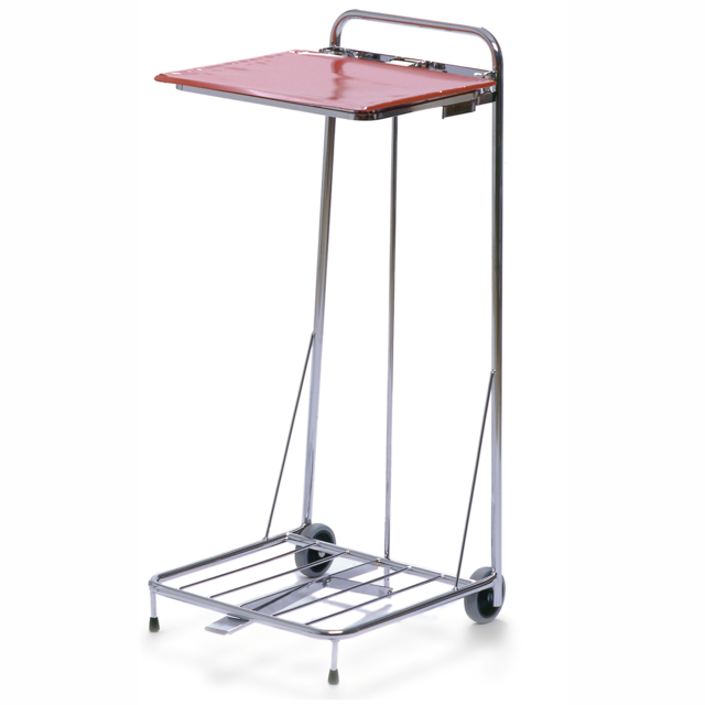 Bag holder 125 l plastic lid, foot pedal, 2 wheels