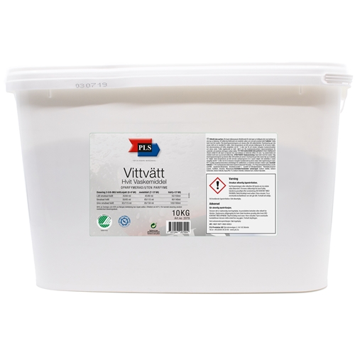 Vaskepulver til hvidvask PLS - 10 kg uparfumeret Svanemærket