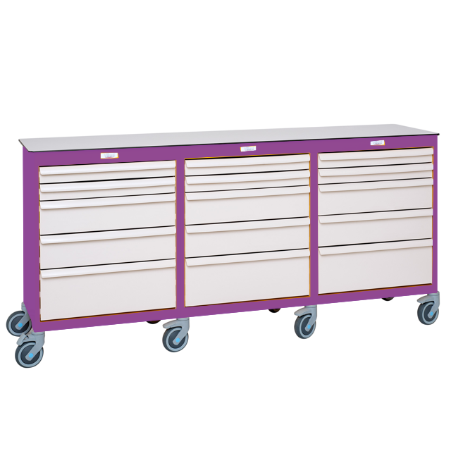 Mobil arbetsstation 3 block - Plommon