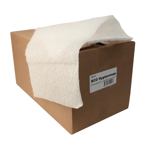 Engangsmoppeklud ECO Hygienemoppe - 60 cm hvid klippet - 200 stk.