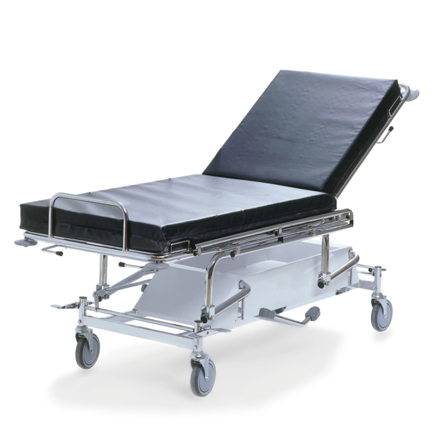 Patient- och akutvagn 2-delad, hydraulisk – 10 cm madrass