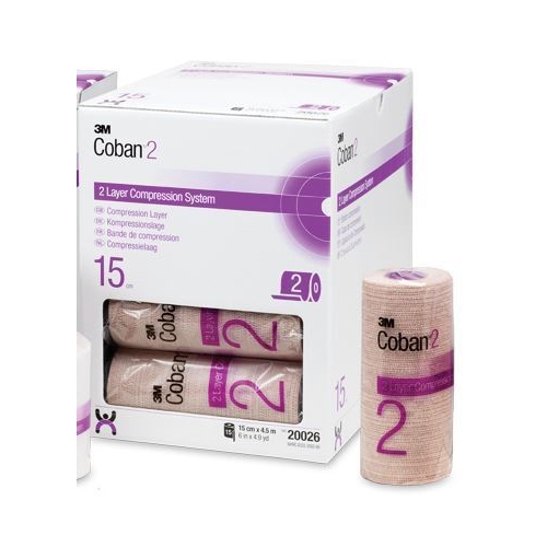 Lymfeterapi kompression Coban 2 - 15 cm x 4,5 m kompressionslag - 15 stk