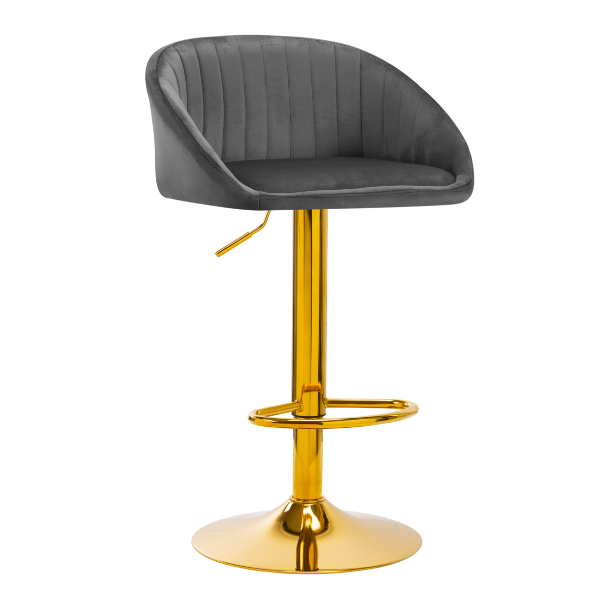4Rico Barhocker QS-B16G aus grauem Samt