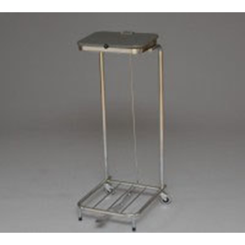 Säckhållare med hjul och lock - 60L förkromad med pedal