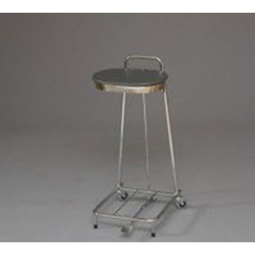 Abfallsackhalter mit Rollen und Deckel - 30L verchromt mit Pedal