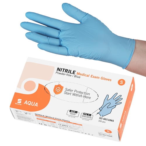Selefa pf nitrilhandsker - S aqua blå AQL 1.5 - 100 stk