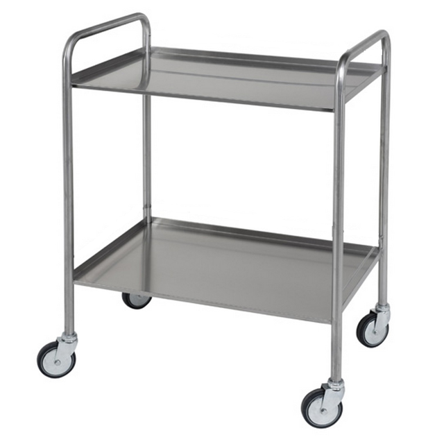 Bord rostfritt 80×60 cm 2 plan med kant