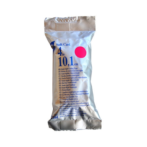 Blød gipsbandage Soft Cast - 10cmx3,6m rød - 10 stk