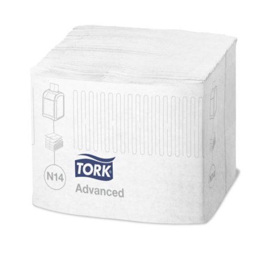 Dispenserserviet Tork N14 - 21,3x16,5cm 2-lags Advanced hvid - 4320 stk