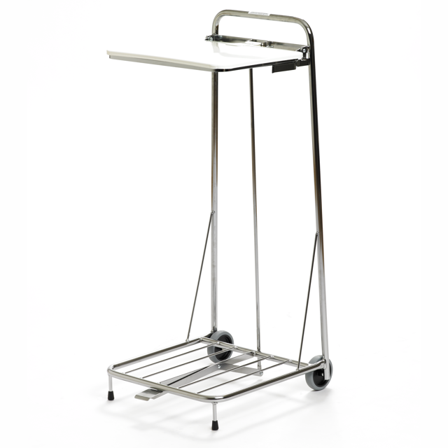 Bag holder 30 l metal lid, foot pedal, 2 wheels