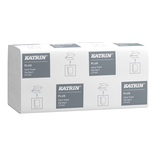 Käsipyyhe Katrin Plus V-taitto 2 - 22,4x23 cm 2-kerroksinen Zig Zag - 4000 kpl