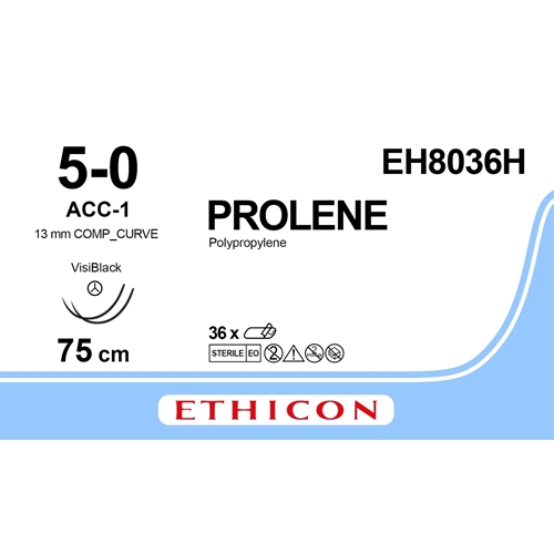 Sutur Prolene 5-0 EH8036H – 75cm blå nål ACC-1 – 36 st